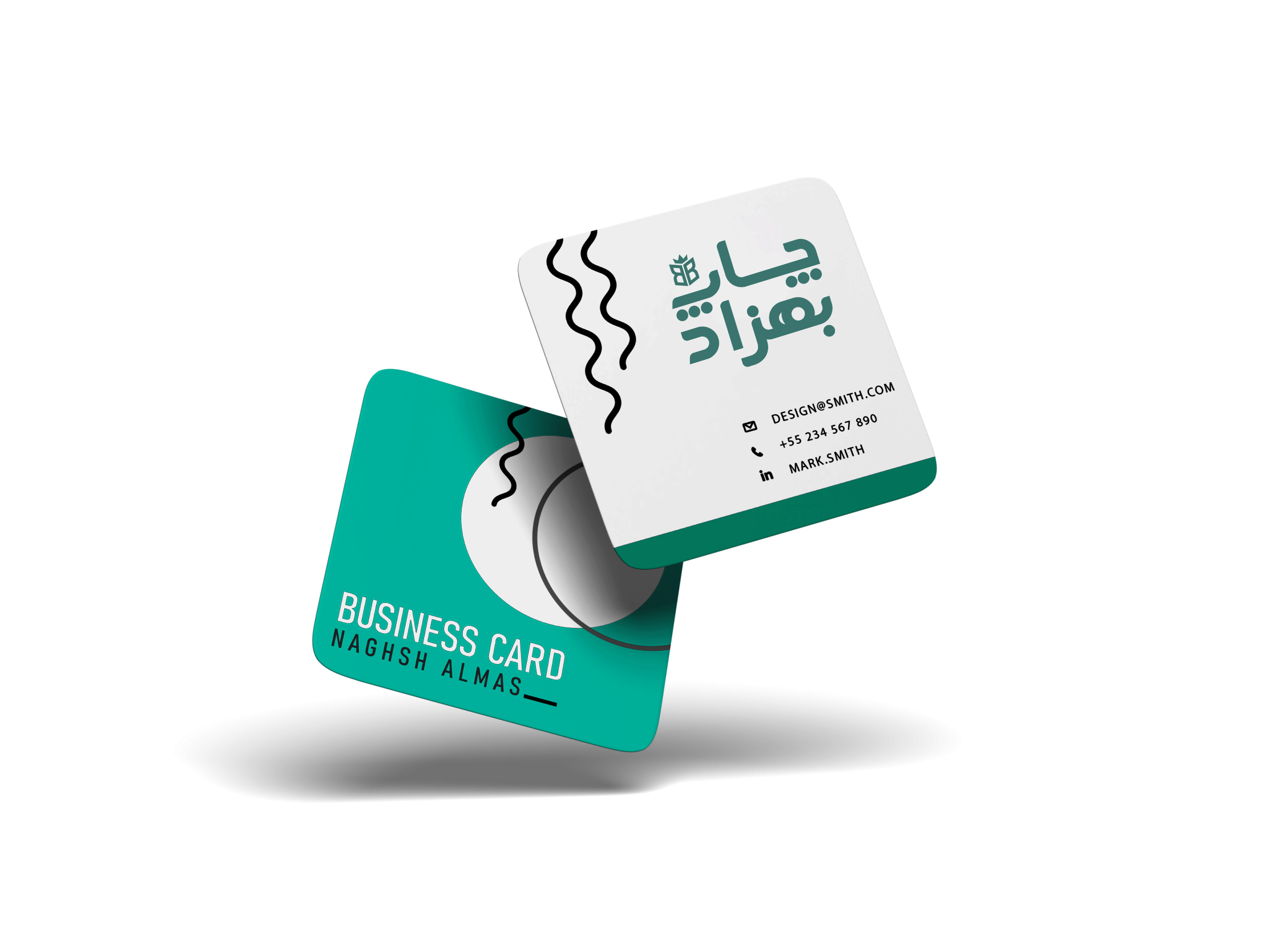 کارت ویزیت سلفون مات مربع دورو دورگرد