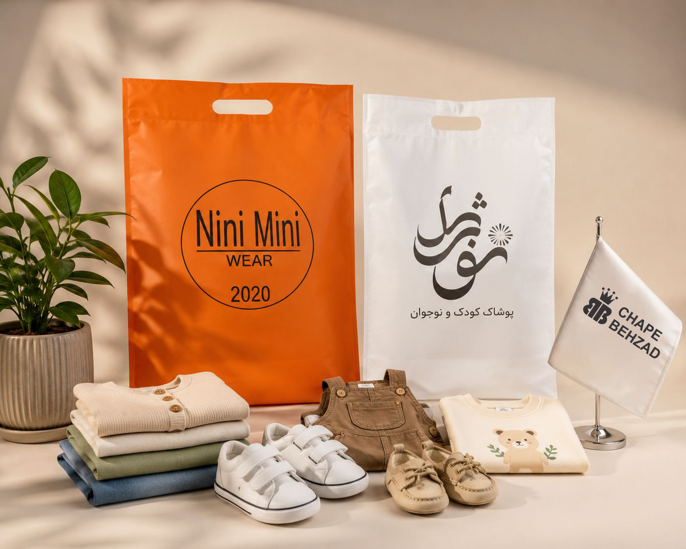 اسپان ( ساک پارچه ای ) دسته موزی ساده