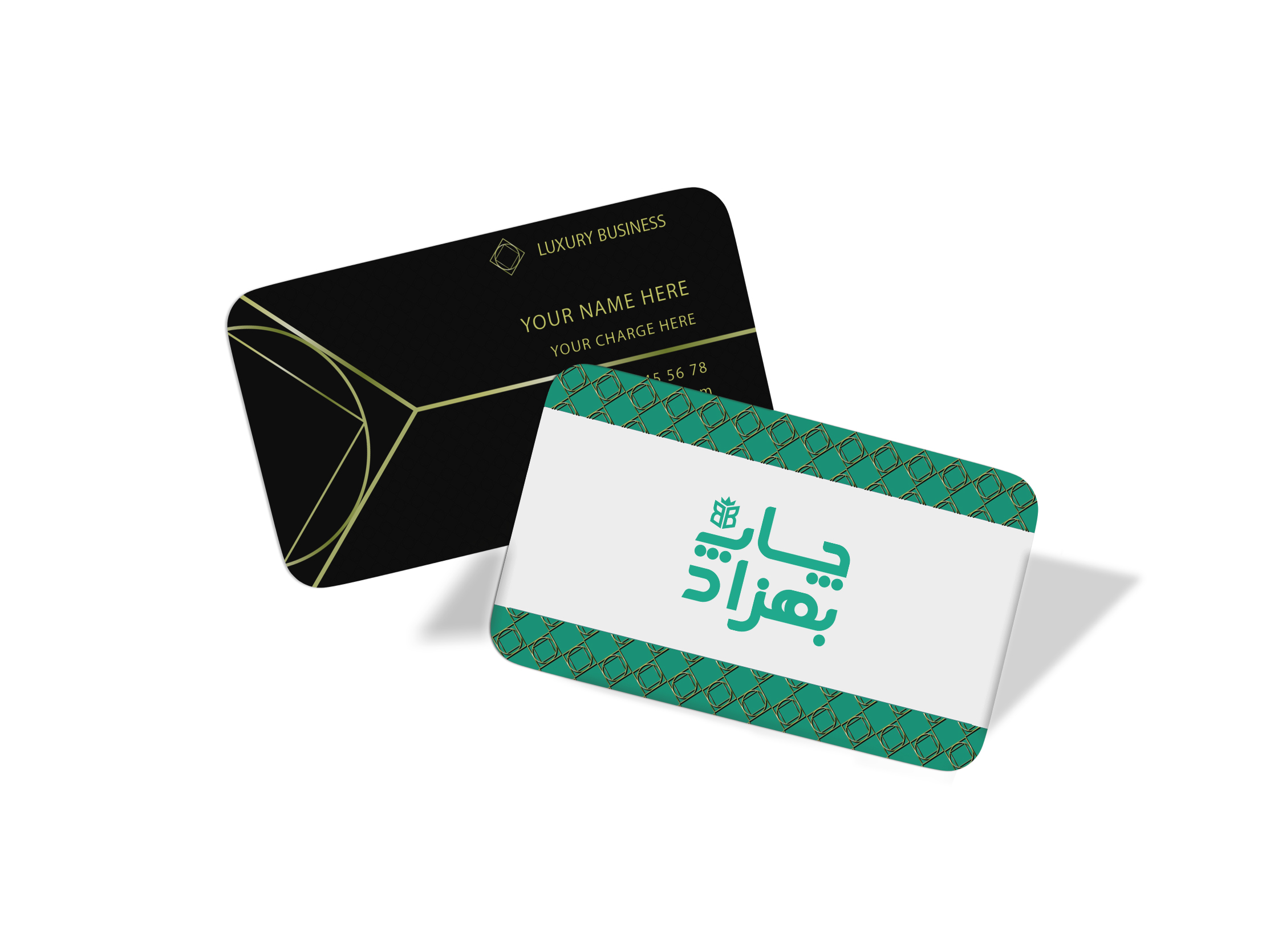 کارت ویزیت سلفون مات دورو دورگرد طلاکوب